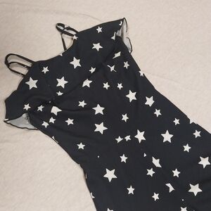 Star print Ruffle Jumpsuit adjustable straps dolls kill size small